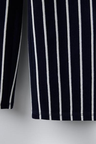 STRIPED STRAIGHT-LEG TROUSERS - Navy blue by Zara - Image 3