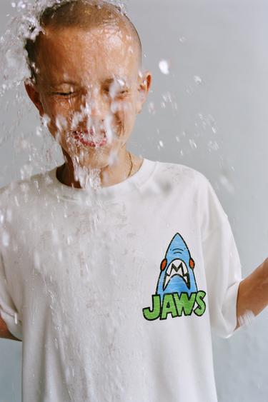 JAWS MOVIE © 50TH ANNIVERSARY T-SHIRT - White by Zara