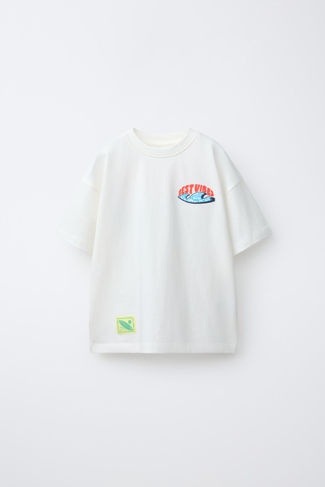 BEST VIBES PRINTED T-SHIRT — White