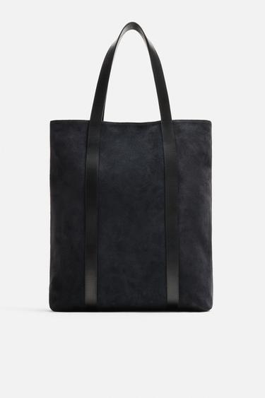 BOLSA TOTE BAG DE COURO - Azul da Zara