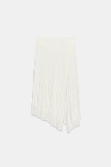 ASYMMETRIC RUSTIC FABRIC SKIRT - Ecru by Zara - Image 7