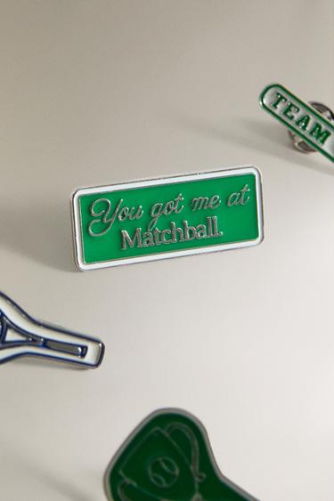 SET OF METAL TENNIS PINS (SET OF 9) - Blue green by Zara - Image 3