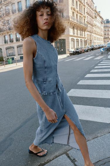 Z1975 DOUBLE-BREASTED DENIM WAISTCOAT - Mid-blue by Zara - Image 2