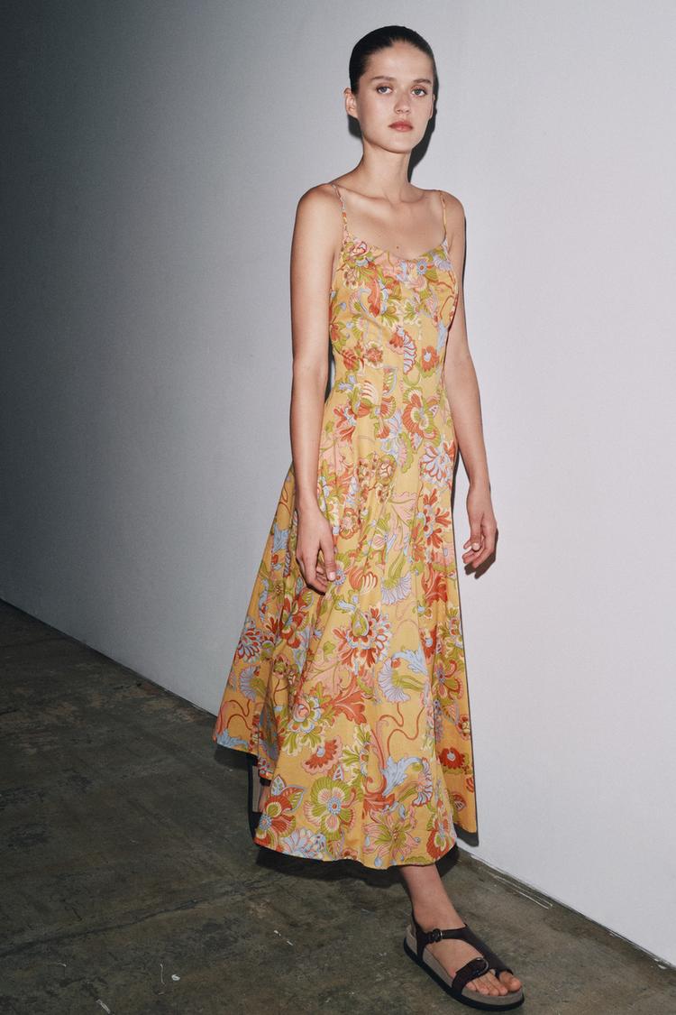 ZW COLLECTION FLORAL PRINT DRESS Multicoloured ZARA Turkey