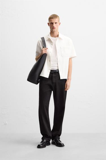 Zara TEXTURED STRETCH OVERSHIRT - Oyster-white - Image 0