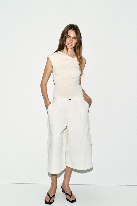 ASYMMETRIC DRAPED T-SHIRT from Zara - $25.90
