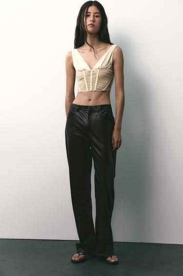 FAUX LEATHER TROUSERS - Black by Zara - Image 0