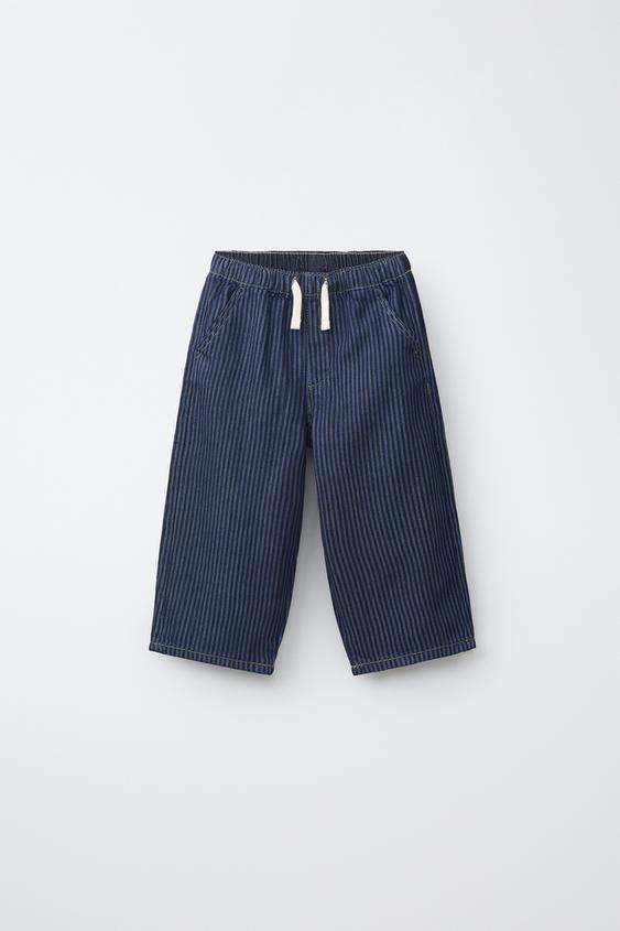 LOOSE-FIT STRIPED TIE-WAIST JEANS - Stripes by Zara - Image 0