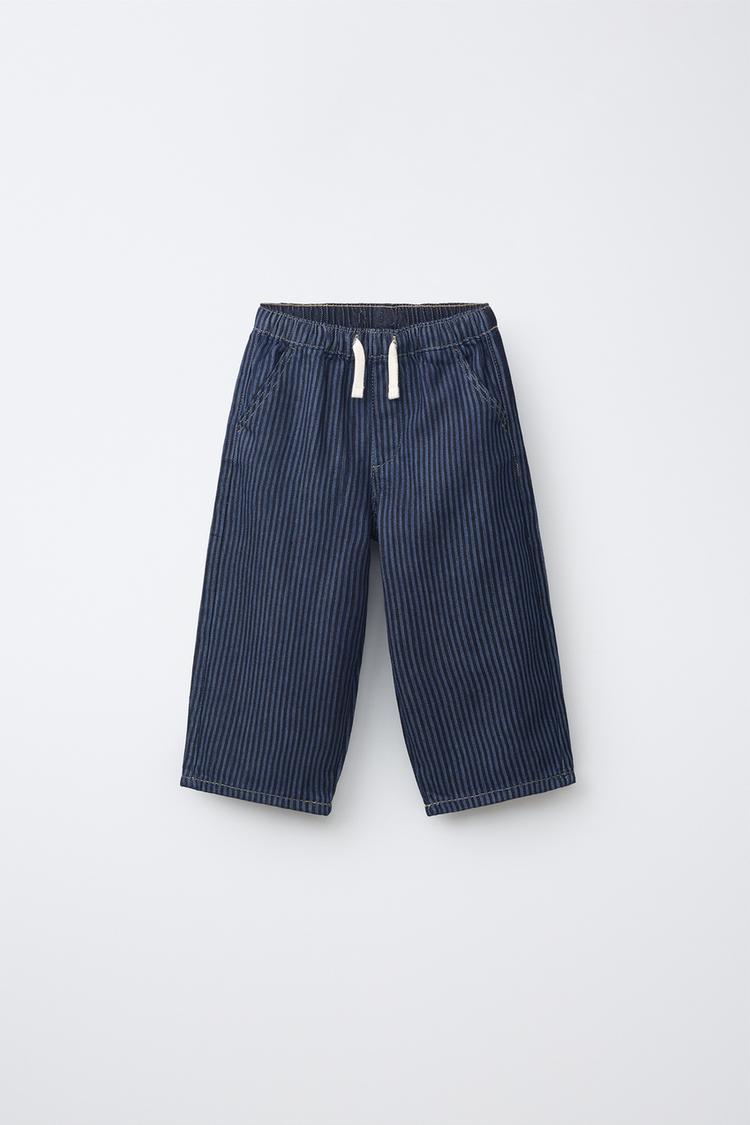 JEANS DE CORTE HOLGADO A RAYAS CON CINTURÓN 2