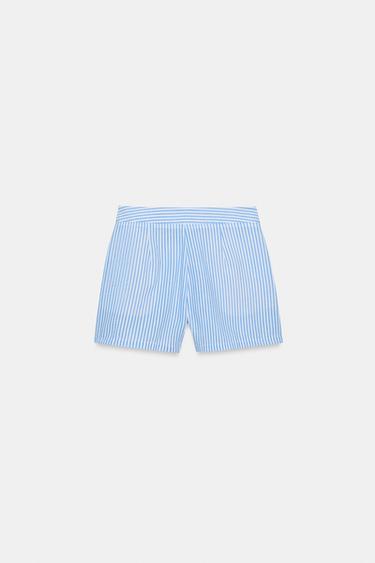 STRIPED BERMUDA SHORTS - Blue/White by Zara - Image 6