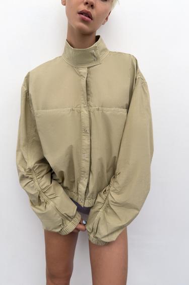 BLOUSON POPELINE EFFET DÉLAVÉ - Marron clair de Zara - Image 2