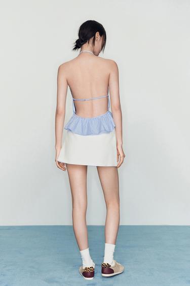 Zara 繫帶短褲裙 - 白色