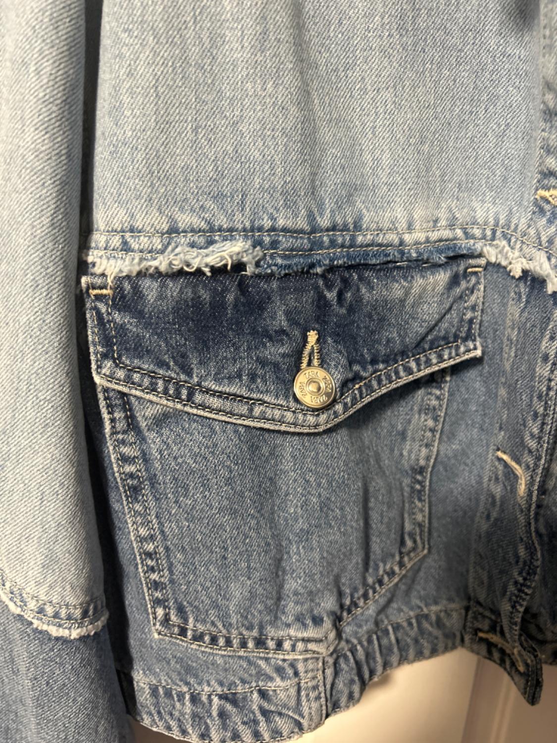 Z1975 CROP DENIM PATCHWORK JACKET - Image 4