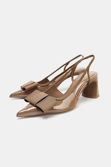 BOW SLINGBACK HEELS - Brown by Zara - Image 4
