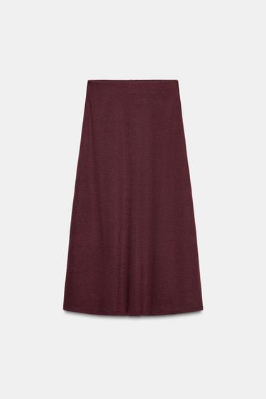 SOFT MIDI SKIRT - Brandy by Zara
