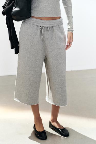 LONG FLEECE BERMUDA SHORTS — Gray marl 2