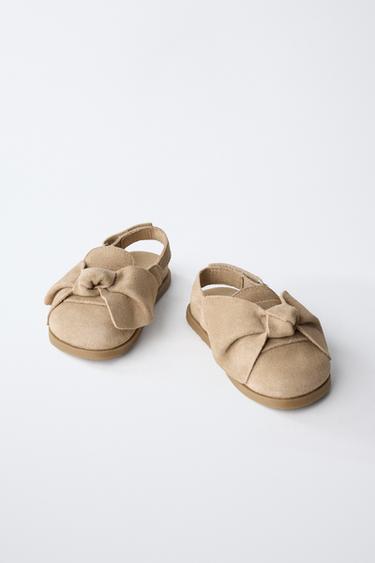 SABOTS AVEC NOEUD EN CUIR - Marron sable de Zara - Image 2