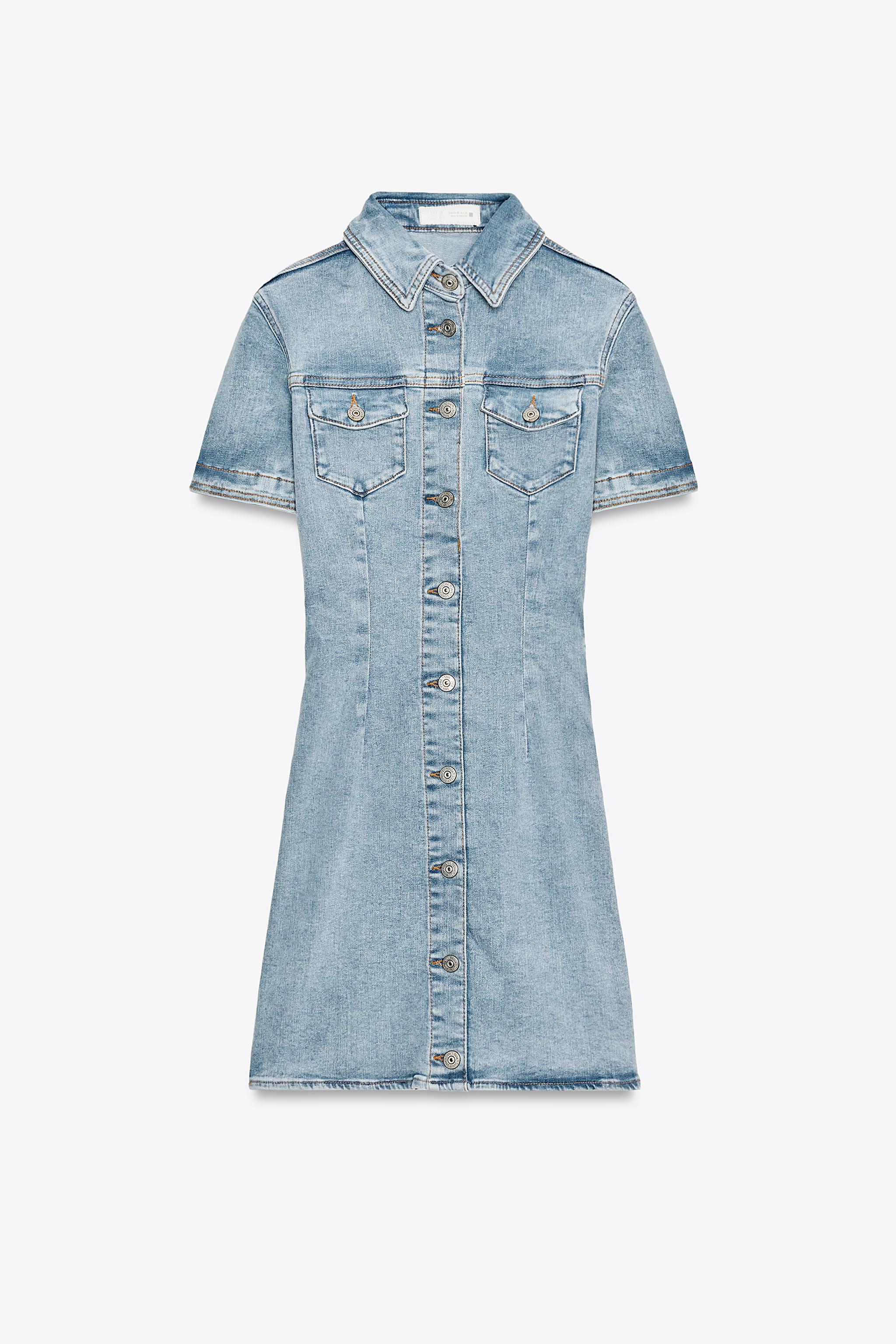 Z1975 DENIM MINI DRESS - Light blue | ZARA United States