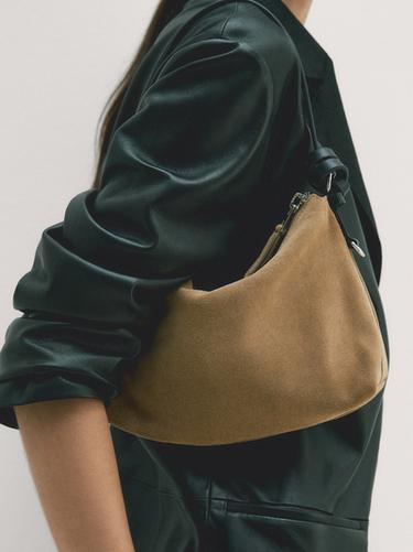 Bolso pequeño piel serraje - Arena de Zara