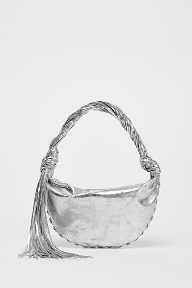 METALLIC FRINGED BAG - Silver by Zara - Image 2