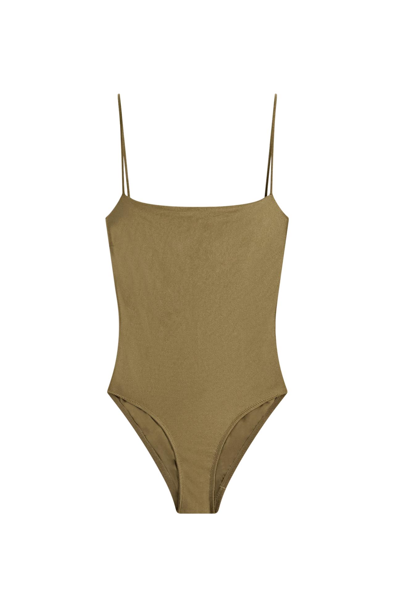 Swimsuit with thin straps — Khaki
