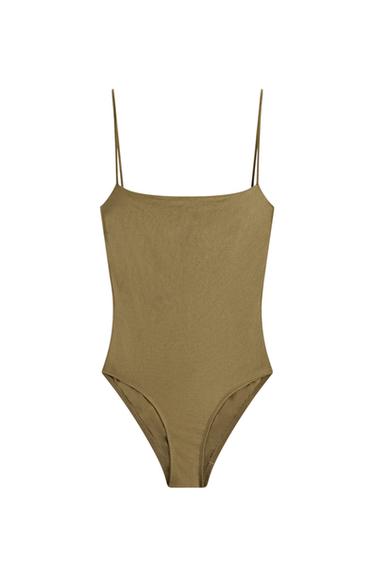 Zara Swimsuit with thin straps - Khaki