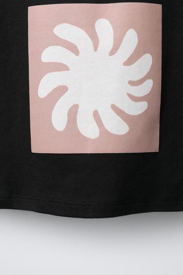 T-SHIRT À IMPRIMÉ ÉLÉMENTS - Gris anthracite de Zara - Image 3