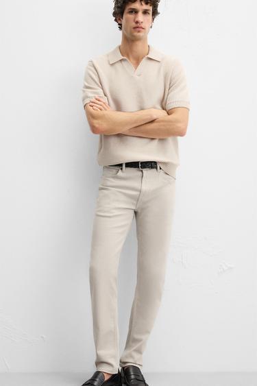 SLIM FIT JEANS - Ecru by Zara