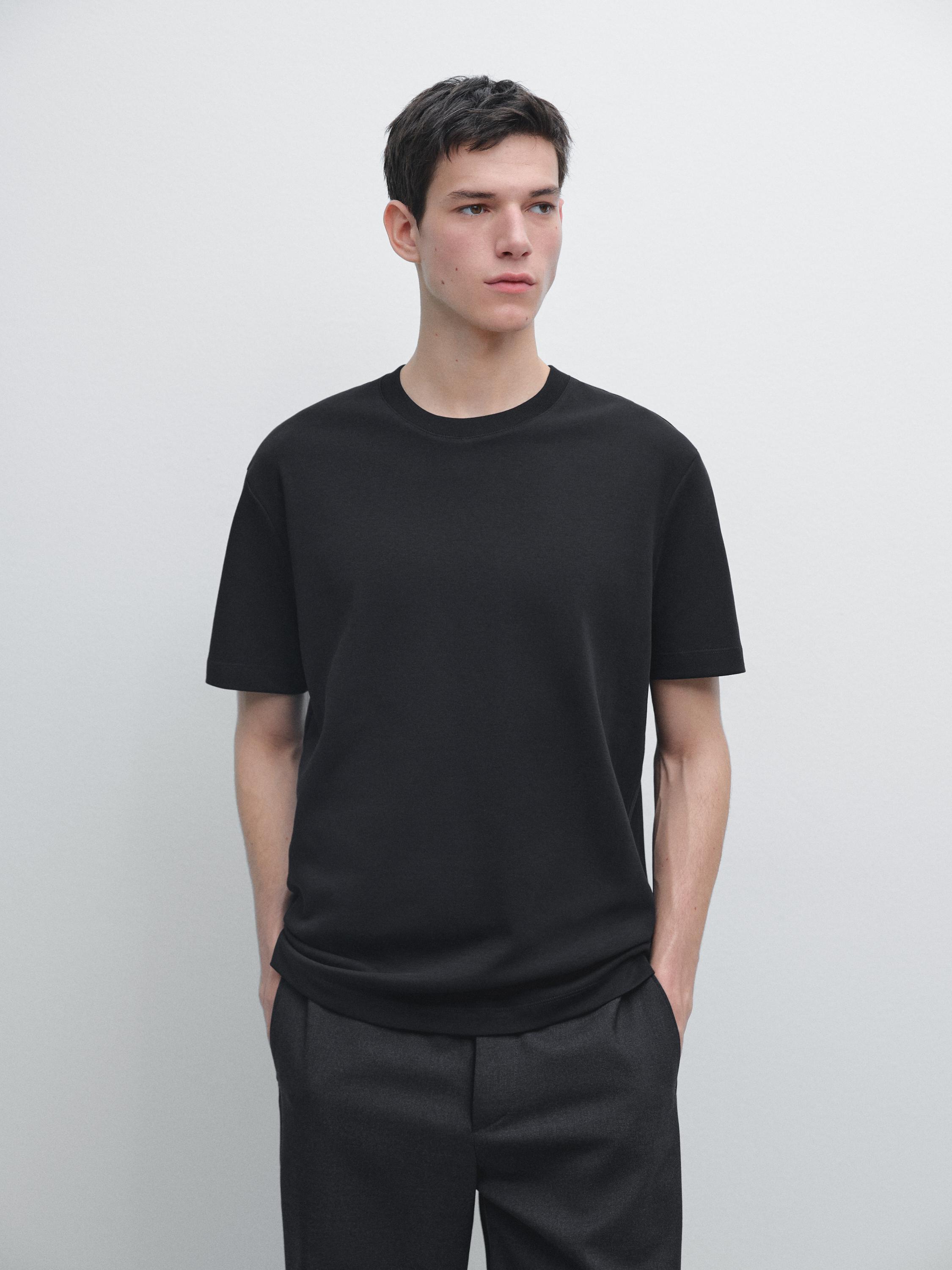 100% cotton short sleeve T-shirt — Black