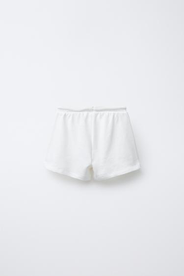 BERMUDA EN MOLLETON BRODÉ - Blanc de Zara - Image 1
