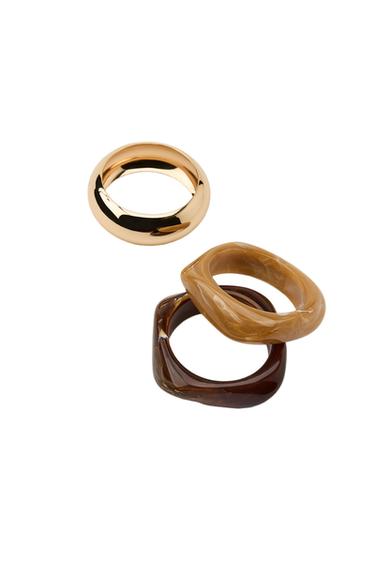 PACK 3 PULSERAS RÍGIDAS - Marrón de Zara