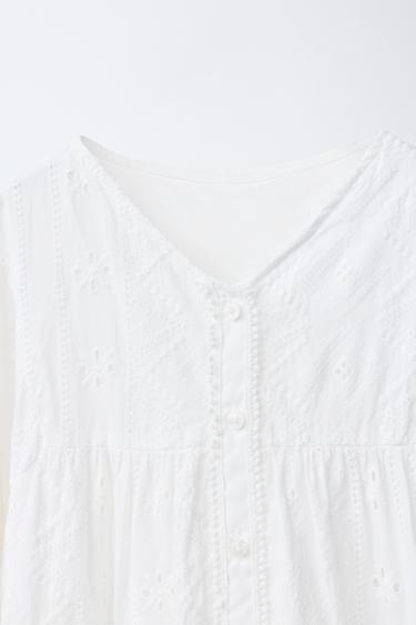 ROBE ROMANTIQUE À EMPIÈCEMENTS - Blanc de Zara - Image 2