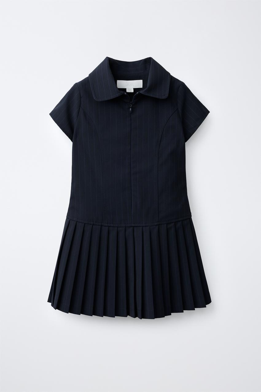 Zara - Striped Print Dress - Navy Blue - 9-10 Years (55,1 Inches)
