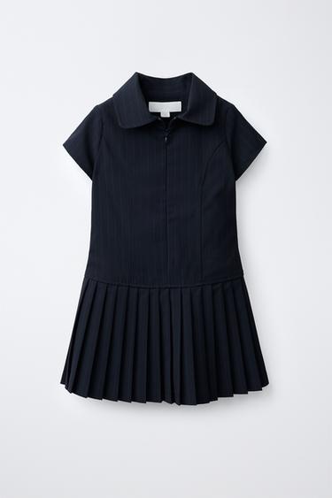 STRIPED PRINT DRESS - Navy blue by Zara