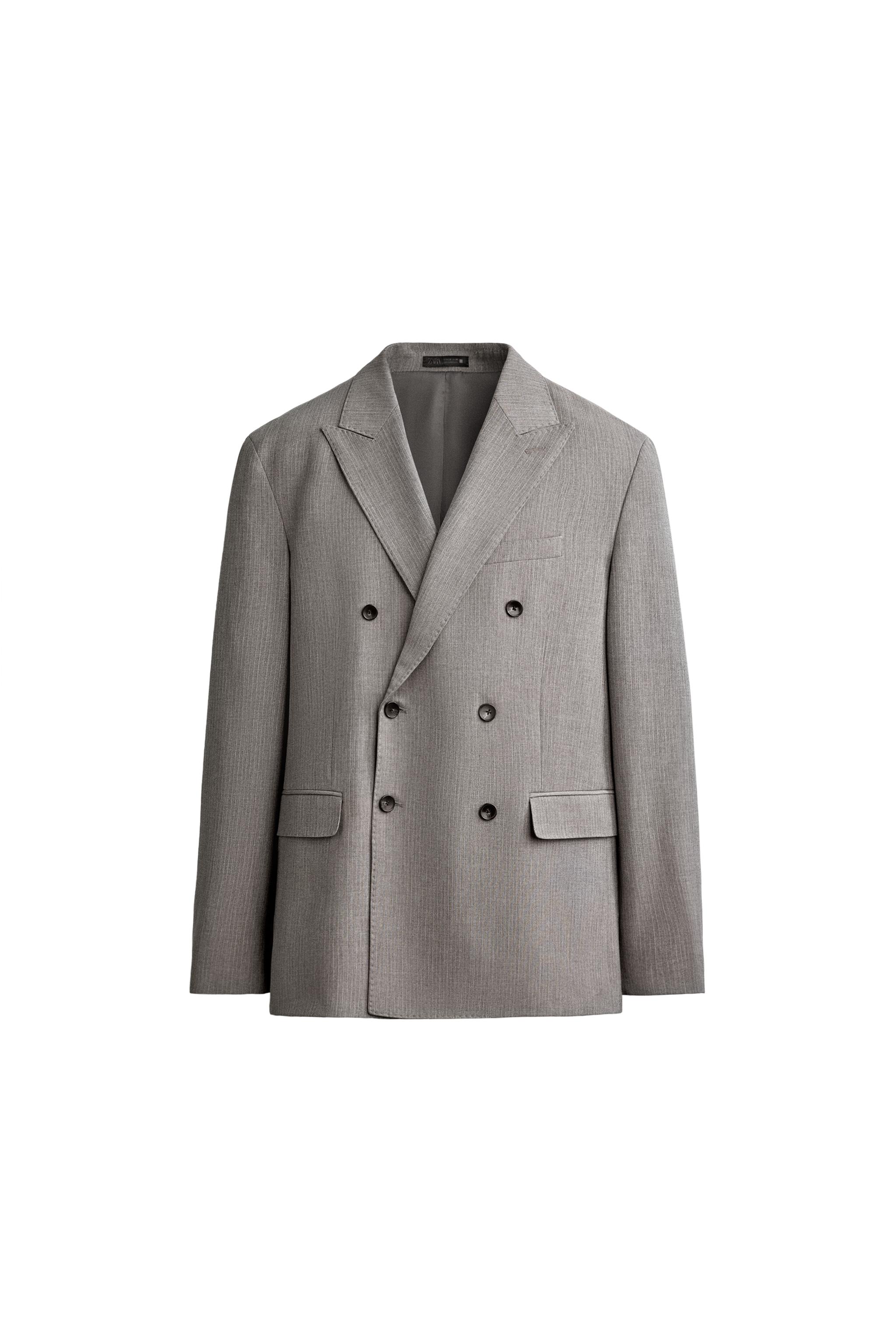 BLAZER DE COSTUME RAYÉ À BOUTONNAGE CROISÉ