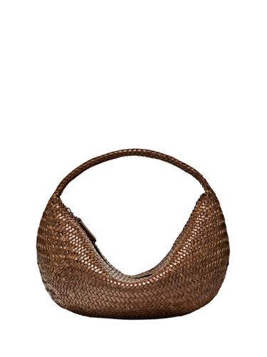 Zara Braided leather half-moon bag - Leather