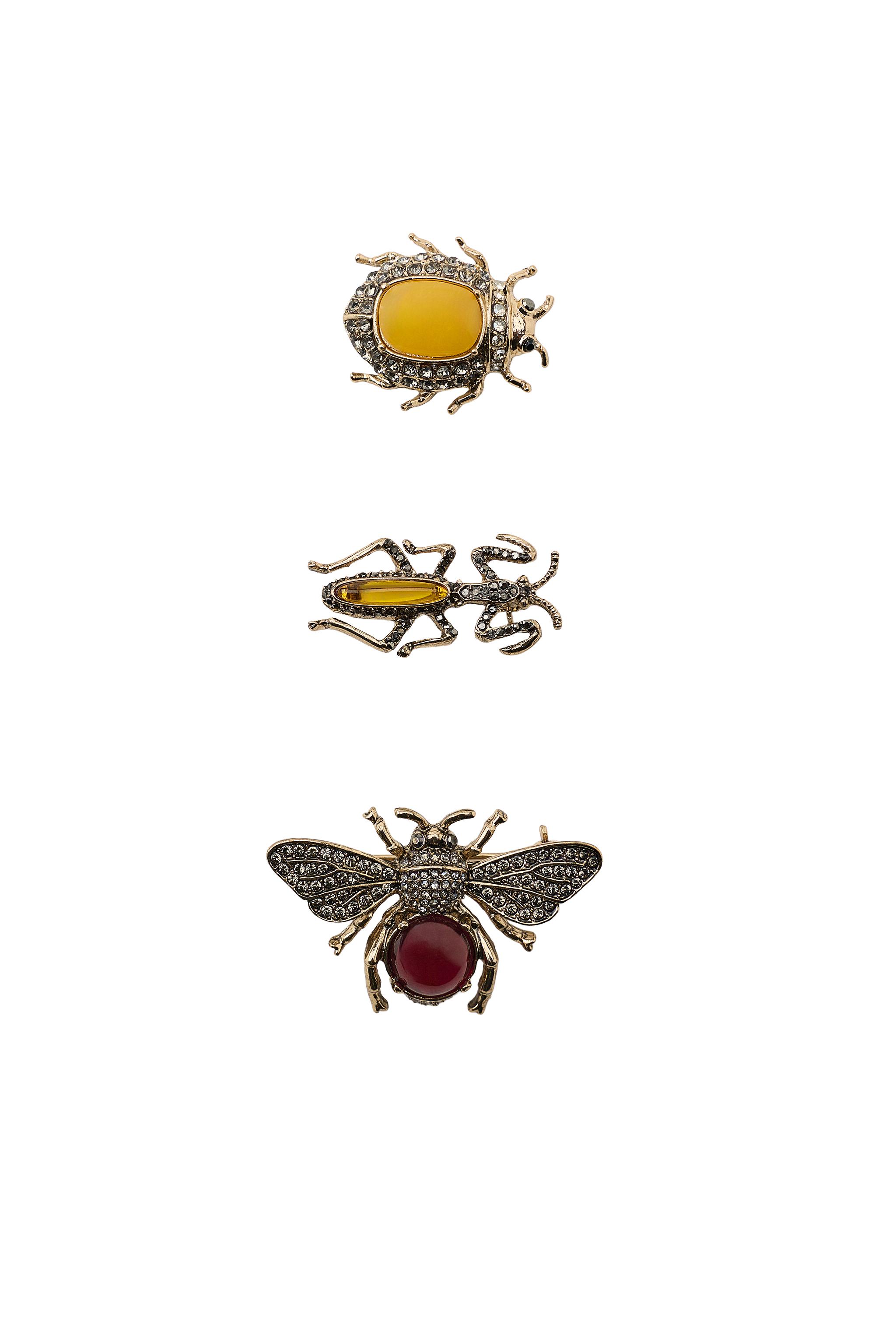 金属製昆虫ブローチセット 昆虫ブローチ 3個セット - ゴールド | ZARA Japan / 日本