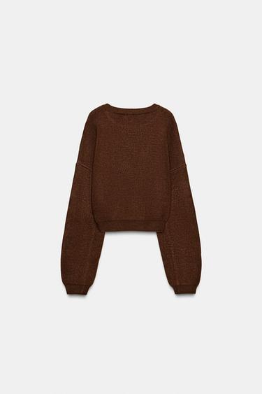 PLAIN KNIT JUMPER - Brown by Zara - Image 5