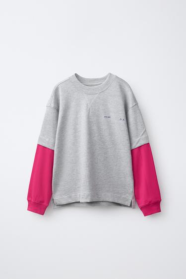 SPORTY DOUBLE-SLEEVE T-SHIRT — Neon pink 2