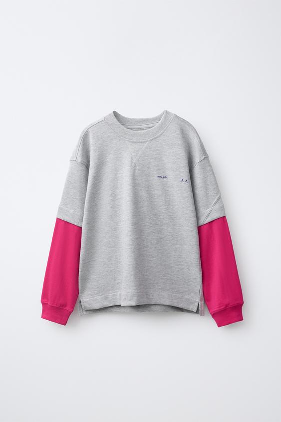 CAMISETA DOBLE MANGA SPORTY - Rosa flúor de Zara - Imagen 0