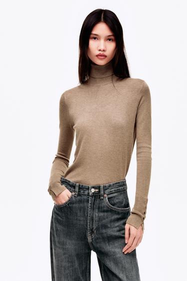 Zara 基本款平紋針織衫 - 斑紋貂色