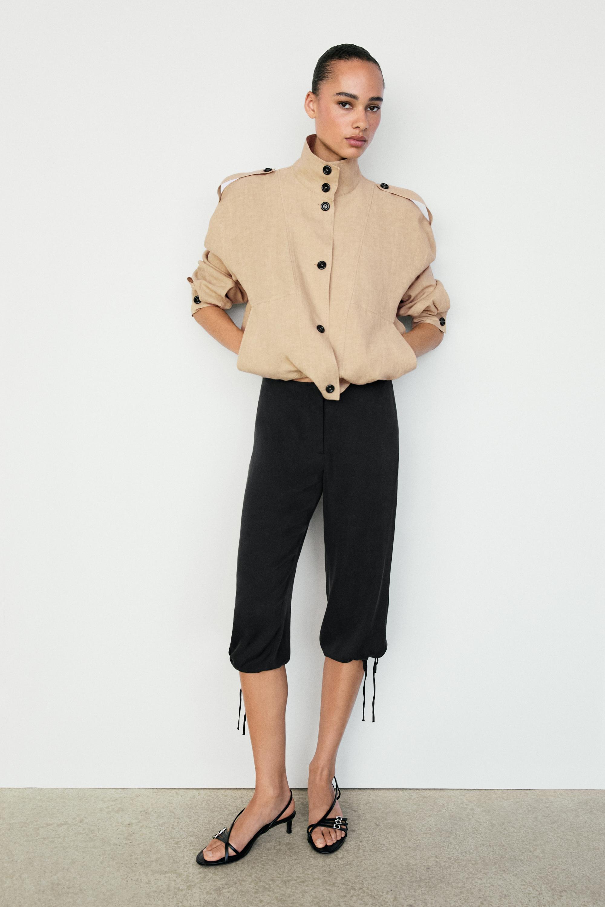 100% linen fluid bomber jacket