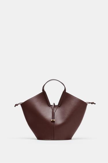 Zara TOTE BAG - Burgundy Red