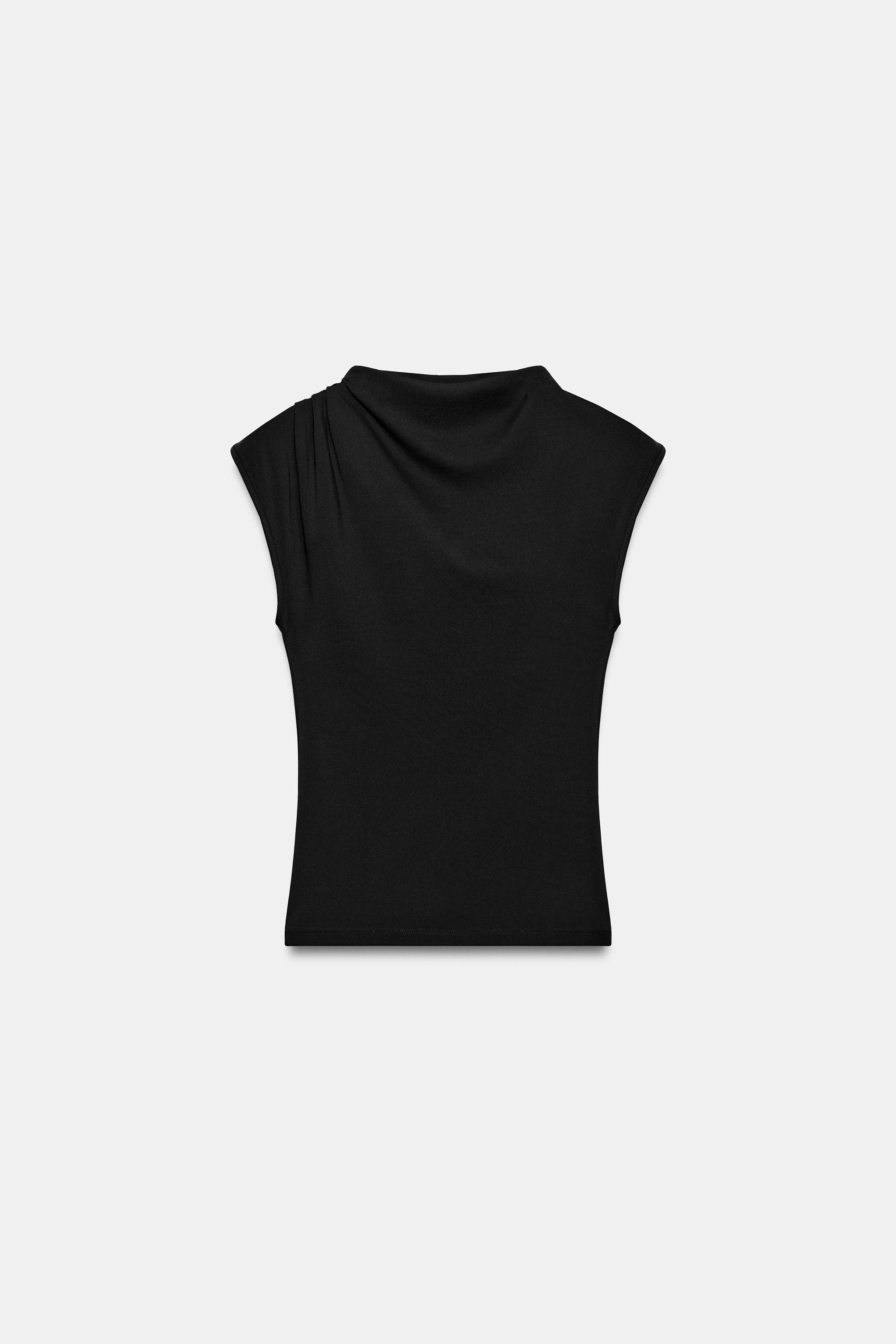 T-SHIRT À COL DRAPÉ