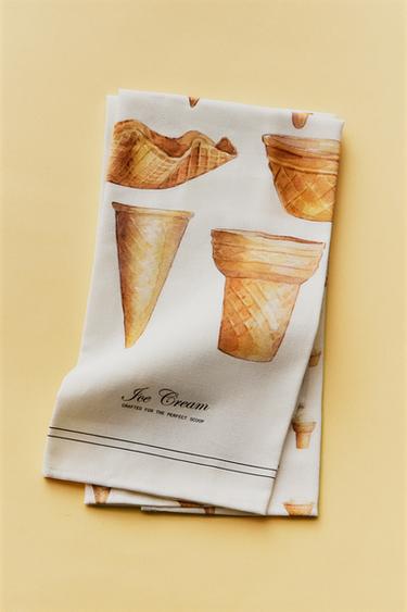 アイスクリーム キッチンクロスセット（x 2）イエローZaraのアイスクリーム キッチンクロスセット（x 2） - イエロー 