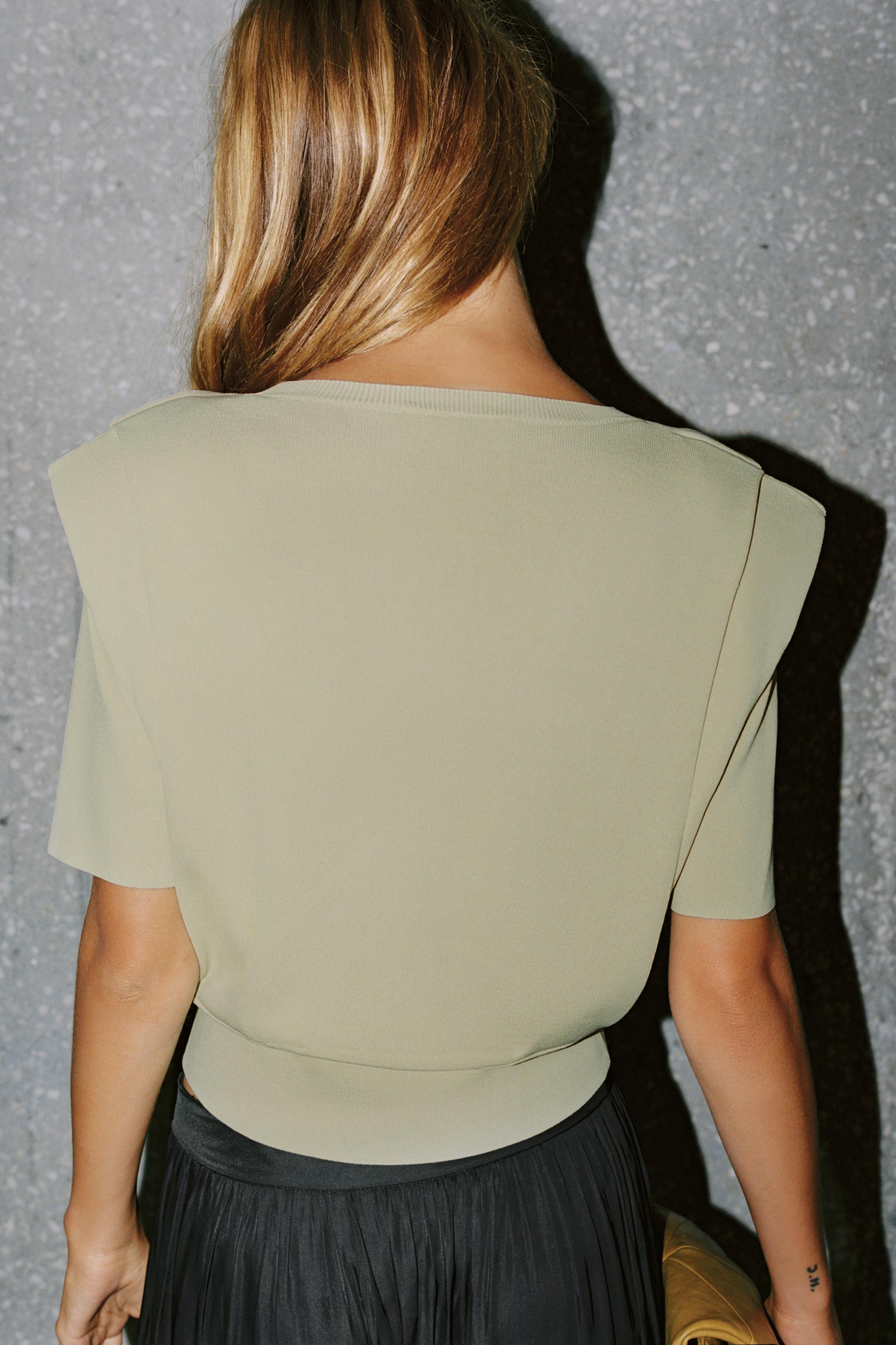 Zara SHOULDER PAD KNIT TOP — фото 3