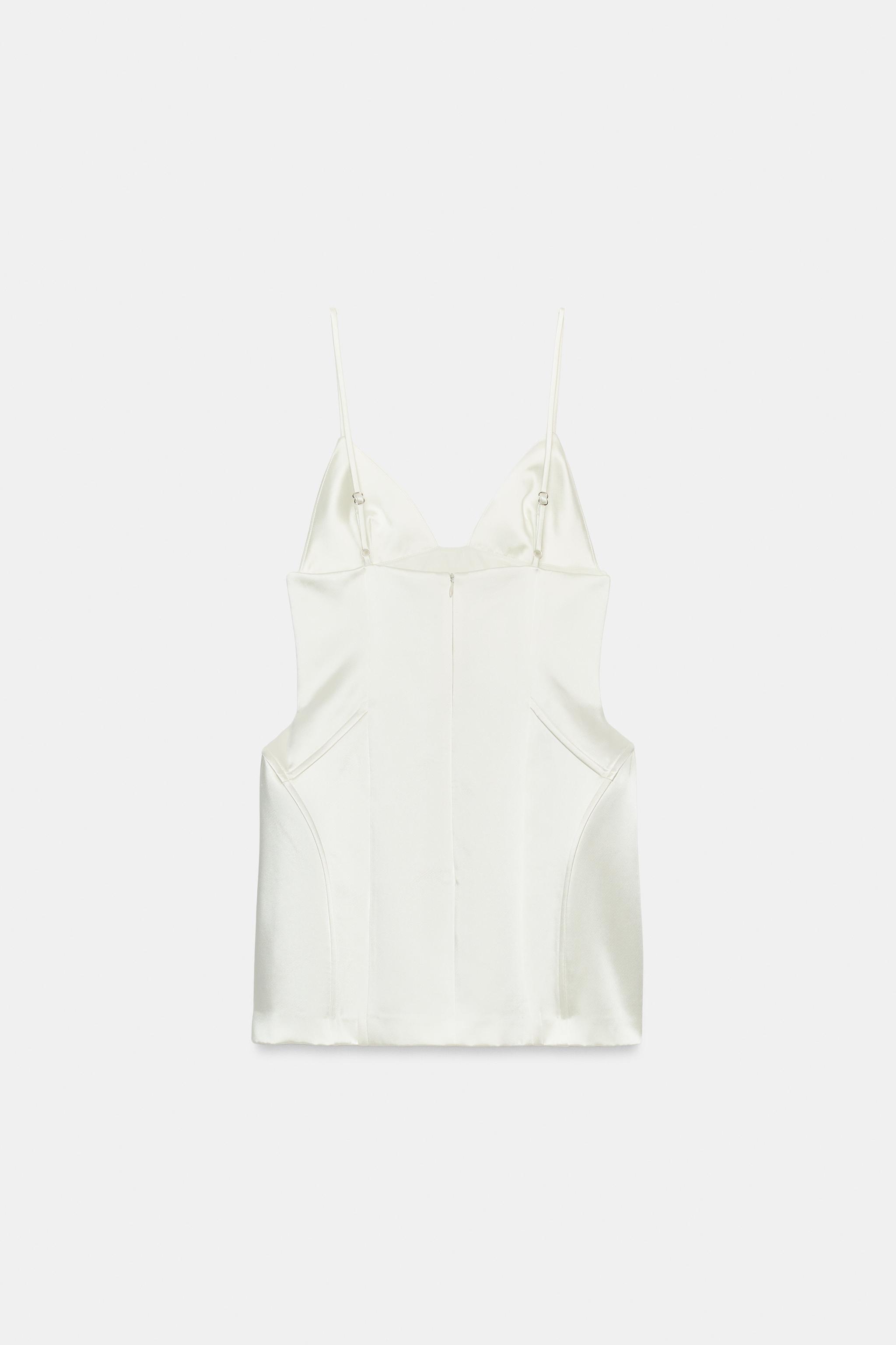 Женские платья Zara SATIN EFFECT VOLUMINOUS MINI DRESS — фото 5