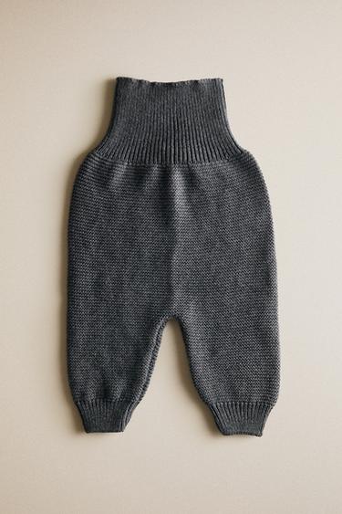 KNIT BABY FOOTED LEGGINGS - Grey by Zara