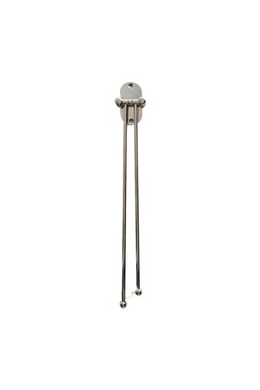 SHINY METAL WALL TOWEL RACK - Silver by Zara