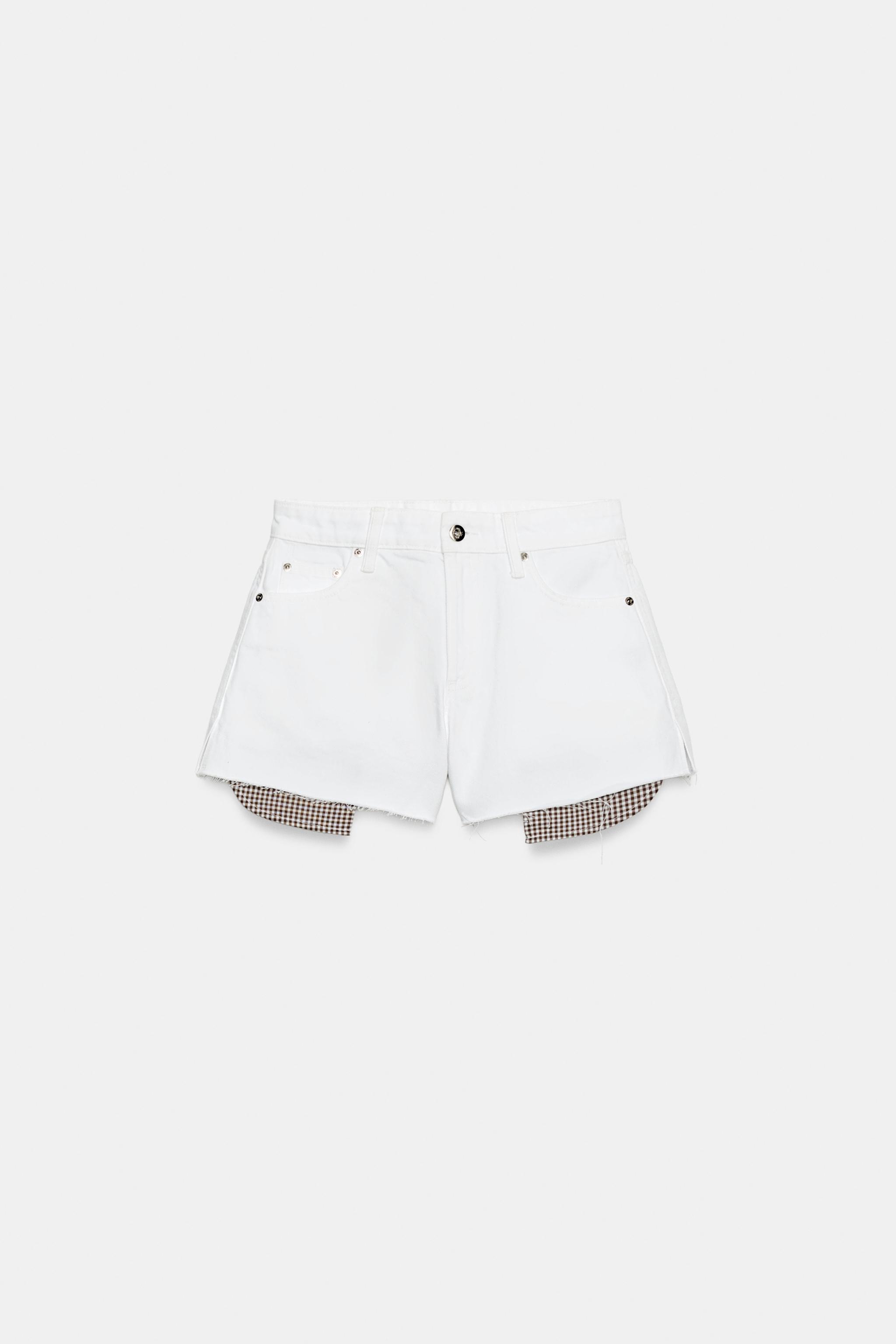 Z1975 FRAYED HEM MOM FIT SHORTS - White | ZARA United States